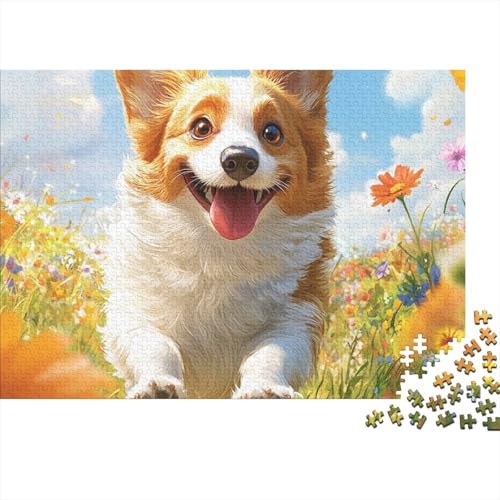 Corgi Puzzles 1000 Teile Schwer Puzzle Spielzeug Lernspiel Impossible Herausforderungsspielzeug Für Erwachsene Kinder 1000pcs (75x50cm) von BCAKDBDOE