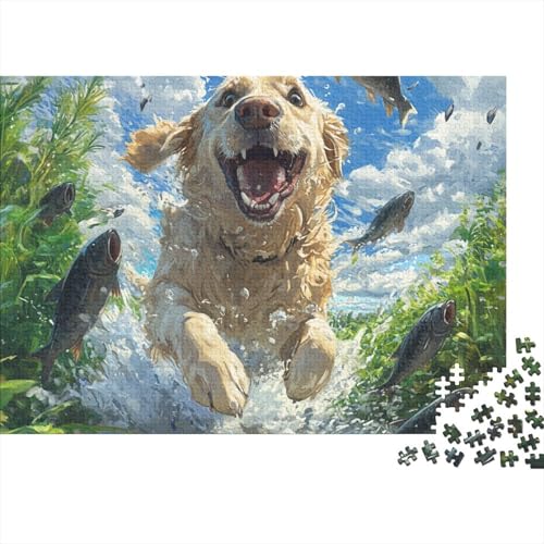 Der Labrador Retriever Puzzle 1000 Teile Schwer Puzzle Spielzeug Lernspiel Impossible Herausforderungsspielzeug Für Erwachsene Und Kinder Ab 14 Jahren (75x50cm) von BCAKDBDOE