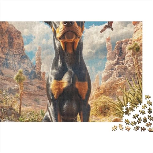 Doberman Puzzle 1000 Teile Schwer Puzzle Spielzeug Lernspiel Impossible Herausforderungsspielzeug Für Erwachsene Und Kinder Ab 14 Jahren 1000pcs (75x50cm) von BCAKDBDOE