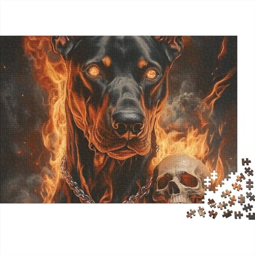 Doberman Puzzles 1000-teilige Schwer Puzzle Spielzeug Lernspiel Impossible Herausforderungsspielzeug Für Erwachsene Kinder 1000pcs (75x50cm) von BCAKDBDOE