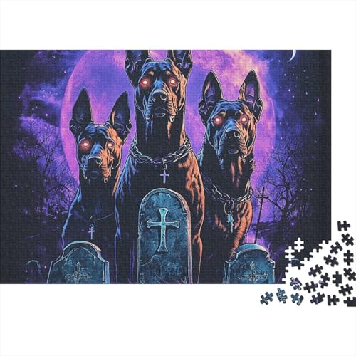 Doberman Puzzles 1000-teilige Schwer Puzzle Spielzeug Lernspiel Impossible Herausforderungsspielzeug Für Erwachsene Und Kinder in Bewährter 1000pcs (75x50cm) von BCAKDBDOE