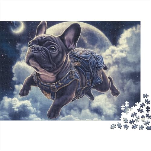 French Bulldog Puzzle 1000-teilige Schwer Puzzle Spielzeug Pädagogisches Spiel Impossible Herausforderungsspielzeug Für Erwachsene Und Kinder Ab 12 Jahren 1000pcs (75x50cm) von BCAKDBDOE