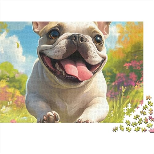 French Bulldog Puzzles 1000 Teile Schwer Puzzle Spielzeug Lernspiel Impossible Herausforderung Spielzeug Für Erwachsene Kinder 1000pcs (75x50cm) von BCAKDBDOE