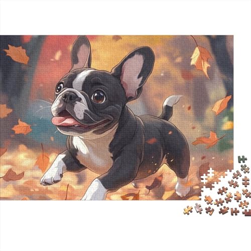 French Bulldog Puzzles 1000 Teile Schwer Puzzle Spielzeug Lernspiel Impossible Herausforderungsspielzeug Für Erwachsene Kinder 1000pcs (75x50cm) von BCAKDBDOE