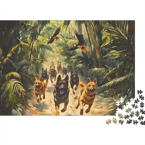 German Shepherds Puzzle 1000-teilige Schwer Puzzle Spielzeug Lernspiel Impossible Herausforderungsspielzeug Für Erwachsene Und Kinder Ab 12 Jahren 1000pcs (75x50cm) von BCAKDBDOE