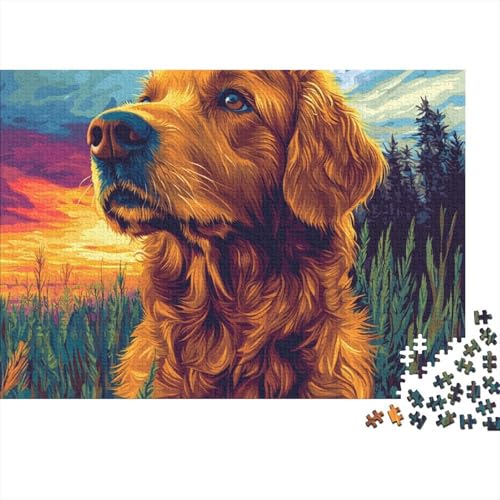 Irish Setter Puzzle 1000-teilige Schwer Puzzle Spielzeug Lernspiel Impossible Herausforderungsspielzeug Für Erwachsene Und Kinder Ab 12 Jahren 1000pcs (75x50cm) von BCAKDBDOE