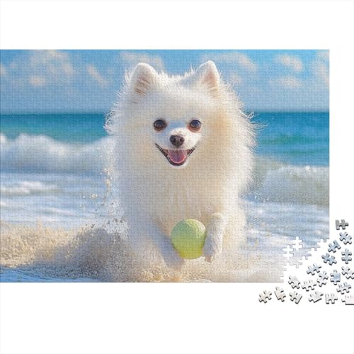 Japanese Spitz Puzzles 1000 Teile Schwer Puzzle Spielzeug Lernspiel Impossible Herausforderung Spielzeug Für Erwachsene Und Kinder in Bewährter 1000pcs (75x50cm) von BCAKDBDOE