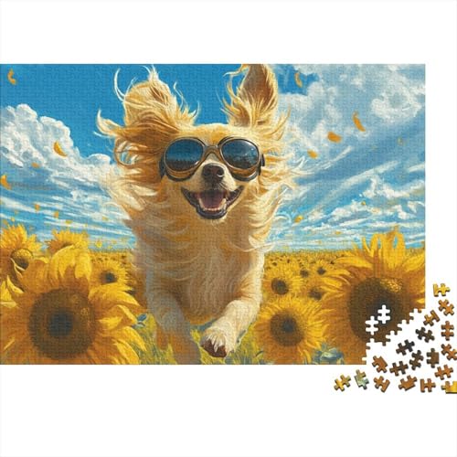Papillon Dog Puzzle 1000-teilige Schwer Puzzle Spielzeug Lernspiel Impossible Herausforderung Spielzeug Für Erwachsene Und Kinder Ab 12 Jahren 1000pcs (75x50cm) von BCAKDBDOE