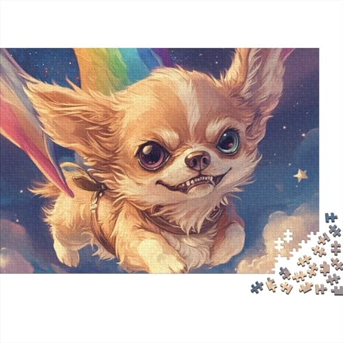 Papillon Dog Puzzle 1000-teilige Schwer Puzzle Spielzeug Pädagogisches Spiel Impossible Herausforderung Spielzeug Für Erwachsene Kinder 1000pcs (75x50cm) von BCAKDBDOE