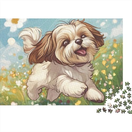 Pekingese Puzzle 1000 Teile Schwer Puzzle Spielzeug Pädagogisches Spiel Impossible Herausforderung Spielzeug Für Erwachsene Und Kinder in Bewährter 1000pcs (75x50cm) von BCAKDBDOE