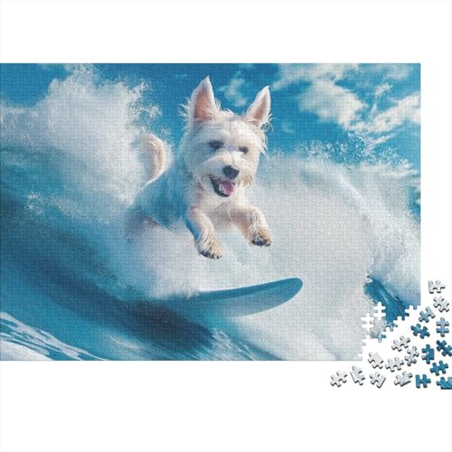 Puzzle 1000 Teile Schwer Puzzle Spielzeug Lernspiel West Highland White Terrier Impossible Herausforderung Spielzeug Für Erwachsene Und Kinder in Bewährter (75x50cm) von BCAKDBDOE