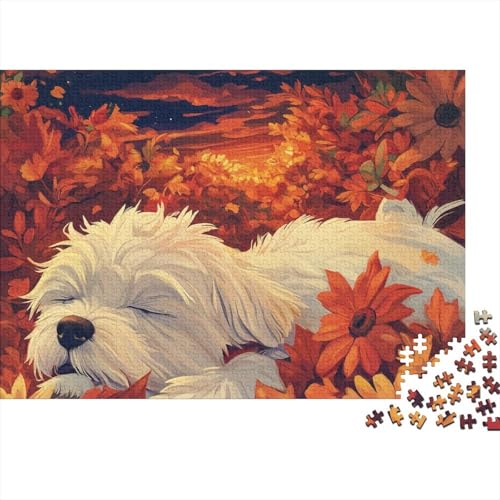 Puzzle 1000 Teile Schwer Puzzle Spielzeug Lernspiel West Highland White Terrier Impossible Herausforderung Spielzeug Für Erwachsene Und Kinder in Bewährter (75x50cm) von BCAKDBDOE