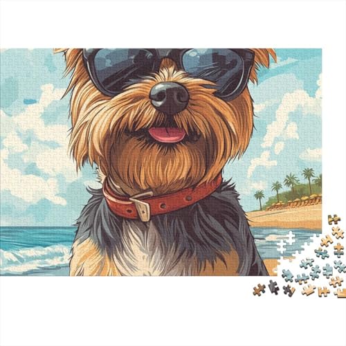 Puzzle 1000 Teile Schwer Puzzle Spielzeug Lernspiel Yorkshire Terrier Impossible Herausforderung Spielzeug Für Erwachsene Und Kinder in Bewährter (75x50cm) von BCAKDBDOE