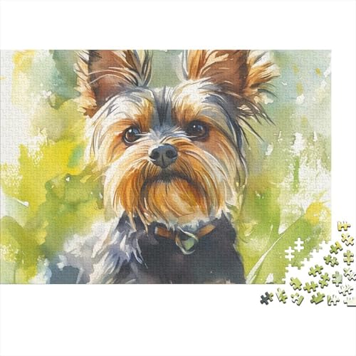 Puzzle 1000 Teile Schwer Puzzle Spielzeug Lernspiel Yorkshire Terrier Impossible Herausforderung Spielzeug Für Erwachsene Und Kinder in Bewährter (75x50cm) von BCAKDBDOE