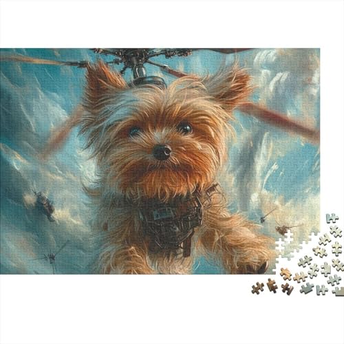Puzzle 1000 Teile Schwer Puzzle Spielzeug Lernspiel Yorkshire Terrier Impossible Herausforderung Spielzeug Für Erwachsene Und Kinder in Bewährter (75x50cm) von BCAKDBDOE