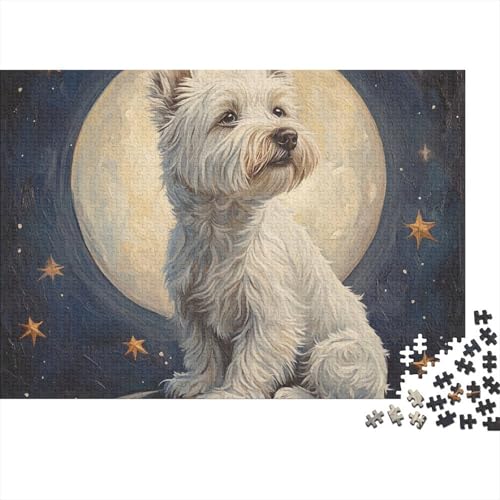 Puzzle 1000 Teile West Highland White Terrier Schwer Puzzle Spielzeug Lernspiel Impossible Herausforderungsspielzeug Für Erwachsene Und Kinder in Bewährter (75x50cm) von BCAKDBDOE