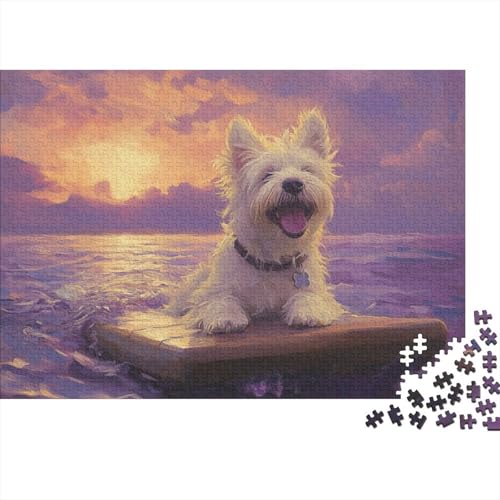 Puzzle 1000 Teile West Highland White Terrier Schwer Puzzle Spielzeug Lernspiel Impossible Herausforderungsspielzeug Für Erwachsene Und Kinder in Bewährter (75x50cm) von BCAKDBDOE
