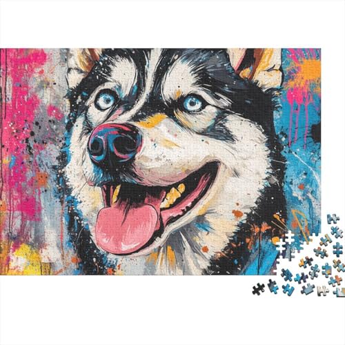 Puzzle Sibirischer Husky 1000 Teile Schwer Puzzle Spielzeug Lernspiel Impossible Herausforderungsspielzeug Für Erwachsene Kinder (75x50cm) von BCAKDBDOE