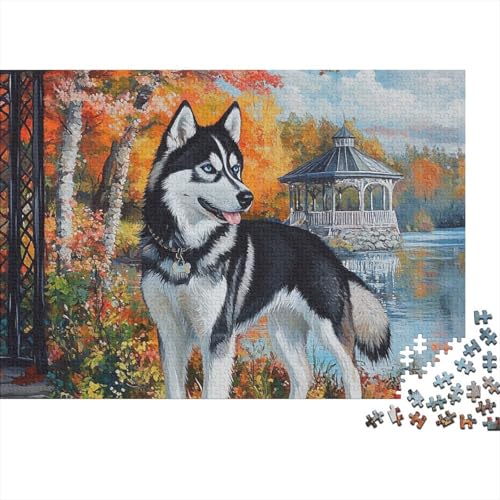 Puzzle Sibirischer Husky 1000 Teile Schwer Puzzle Spielzeug Lernspiel Impossible Herausforderungsspielzeug Für Erwachsene Kinder (75x50cm) von BCAKDBDOE