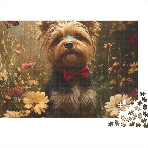 Puzzle Yorkshire Terrier 1000 Teile Schwer Puzzle Spielzeug Lernspiel Impossible Herausforderungsspielzeug Für Erwachsene Kinder (75x50cm) von BCAKDBDOE