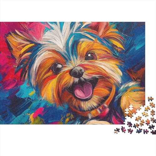 Puzzle Yorkshire Terrier 1000 Teile Schwer Puzzle Spielzeug Lernspiel Impossible Herausforderungsspielzeug Für Erwachsene Kinder (75x50cm) von BCAKDBDOE