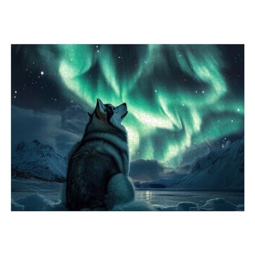 Siberian Husky Puzzles 1000 Teile Schwer Puzzle Spielzeug Lernspiel Impossible Herausforderung Spielzeug Für Erwachsene Und Kinder Ab 12 Jahren 70x50cm von BCAKDBDOE