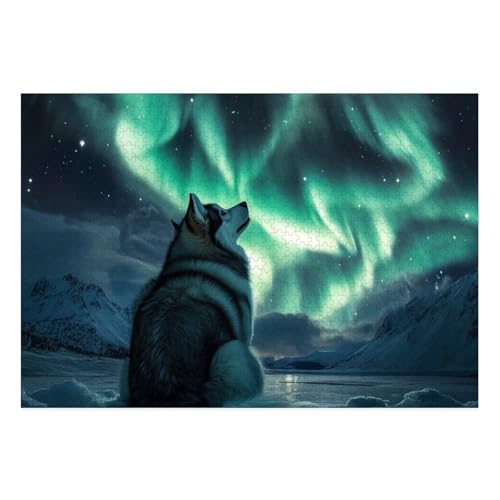 Siberian Husky Puzzles 1000 Teile Schwer Puzzle Spielzeug Pädagogisches Spiel Impossible Herausforderung Spielzeug Für Erwachsene Kinder 38x26cm von BCAKDBDOE