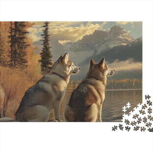 Sibirischer Husky Puzzle 1000 Teile Schwer Ür Erwachsene Und Kinder Ab 12 Jahren Puzzle Spielzeug Lernspiel Impossible (75x50cm) von BCAKDBDOE