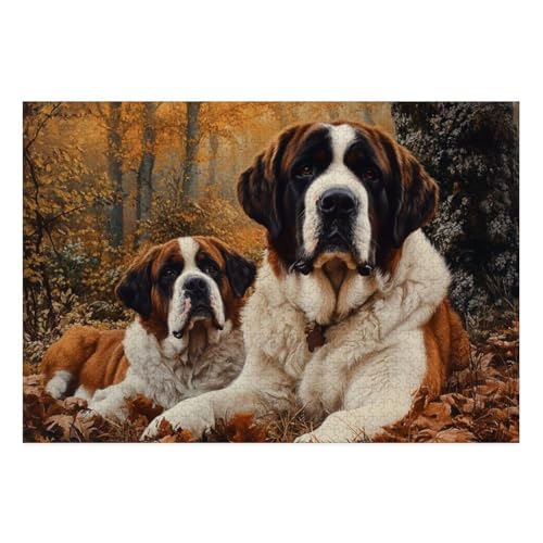 St. Bernard Puzzle 1000 Teile Schwer Puzzle Spielzeug Pädagogisches Spiel Impossible Herausforderung Spielzeug Für Erwachsene Kinder 38x26cm von BCAKDBDOE