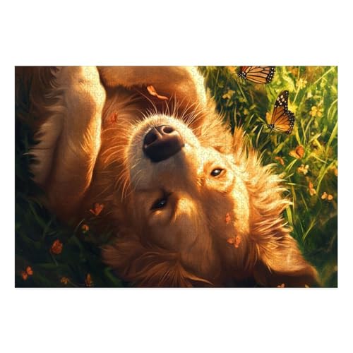 The Labrador Retriever Puzzle 1000 Teile Schwer Puzzle Spielzeug Pädagogisches Spiel Impossible Herausforderung Spielzeug Für Erwachsene Kinder 38x26cm von BCAKDBDOE