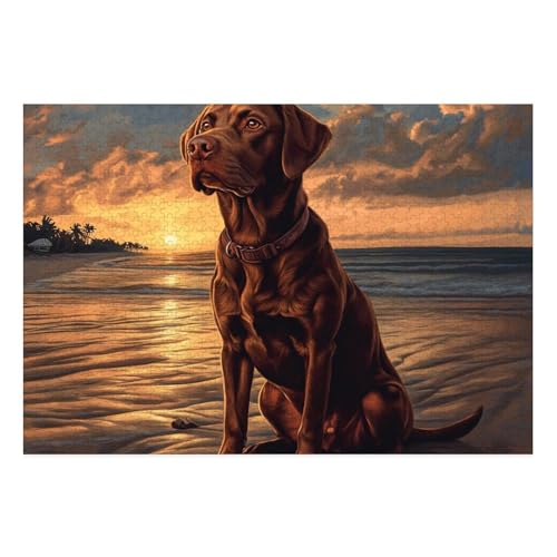 The Labrador Retriever Puzzle 1000 Teile Schwer Puzzle Spielzeug Pädagogisches Spiel Impossible Herausforderung Spielzeug Für Erwachsene Und Kinder Ab 14 Jahren 38x26cm von BCAKDBDOE