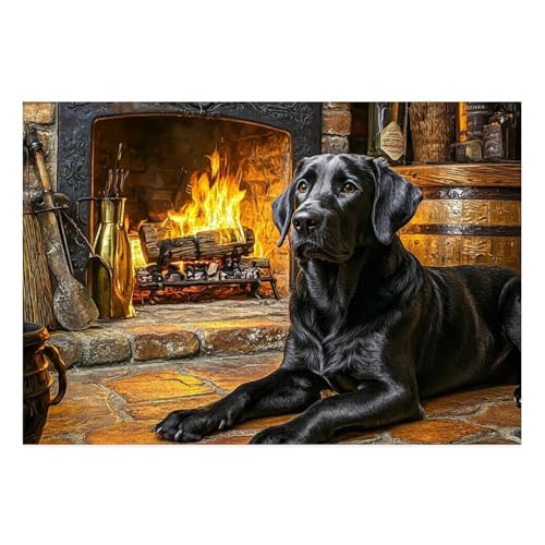 The Labrador Retriever Puzzle 1000-teilige Schwer Puzzle Spielzeug Lernspiel Impossible Herausforderung Spielzeug Für Erwachsene Kinder 38x26cm von BCAKDBDOE
