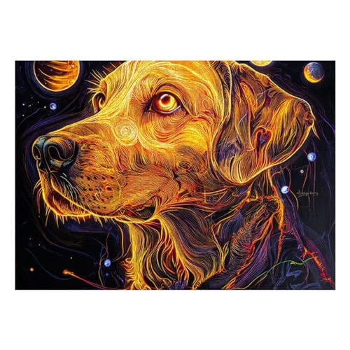 The Labrador Retriever Puzzle 1000-teilige Schwer Puzzle Spielzeug Lernspiel Impossible Herausforderung Spielzeug Für Erwachsene Kinder 70x50cm von BCAKDBDOE