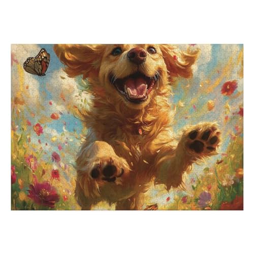 The Labrador Retriever Puzzle 1000-teilige Schwer Puzzle Spielzeug Lernspiel Impossible Herausforderung Spielzeug Für Erwachsene Kinder 70x50cm von BCAKDBDOE