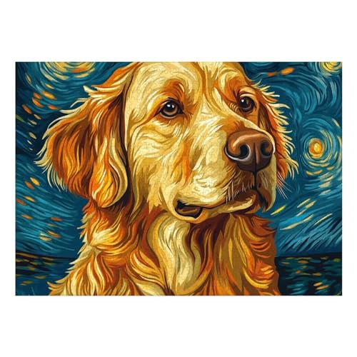 The Labrador Retriever Puzzle 1000-teilige Schwer Puzzle Spielzeug Lernspiel Impossible Herausforderungsspielzeug Für Erwachsene Kinder 70x50cm von BCAKDBDOE