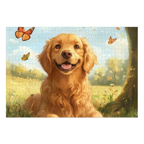 The Labrador Retriever Puzzle 1000-teilige Schwer Puzzle Spielzeug Lernspiel Impossible Herausforderungsspielzeug Für Erwachsene Und Kinder in Bewährter 38x26cm von BCAKDBDOE