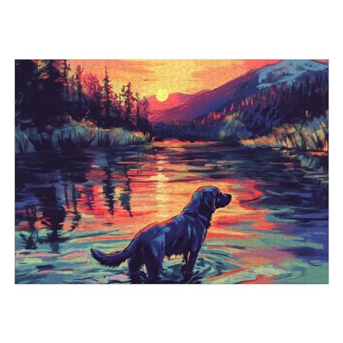 The Labrador Retriever Puzzle 1000-teilige Schwer Puzzle Spielzeug Lernspiel Impossible Herausforderungsspielzeug Für Erwachsene Und Kinder in Bewährter 70x50cm von BCAKDBDOE