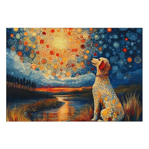The Labrador Retriever Puzzle 1000-teilige Schwer Puzzle Spielzeug Pädagogisches Spiel Impossible Herausforderung Spielzeug Für Erwachsene Und Kinder Ab 14 Jahren 38x26cm von BCAKDBDOE