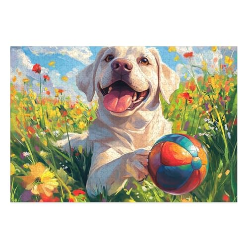 The Labrador Retriever Puzzle 1000-teilige Schwer Puzzle Spielzeug Pädagogisches Spiel Impossible Herausforderungsspielzeug Für Erwachsene Und Kinder in Bewährter 38x26cm von BCAKDBDOE