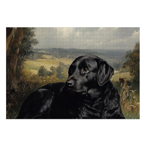 The Labrador Retriever Puzzles 1000 Teile Schwer Puzzle Spielzeug Pädagogisches Spiel Impossible Herausforderungsspielzeug Für Erwachsene Kinder 38x26cm von BCAKDBDOE