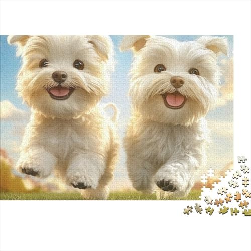 West Highland White Terrier Puzzle 1000 Teile Schwer Puzzle Spielzeug Lernspiel Impossible Herausforderung Spielzeug Für Erwachsene Kinder (75x50cm) von BCAKDBDOE