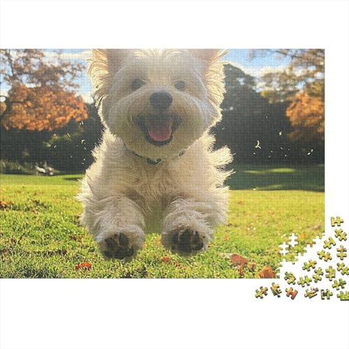 West Highland White Terrier Puzzle 1000 Teile Schwer Puzzle Spielzeug Lernspiel Impossible Herausforderung Spielzeug Für Erwachsene Kinder (75x50cm) von BCAKDBDOE