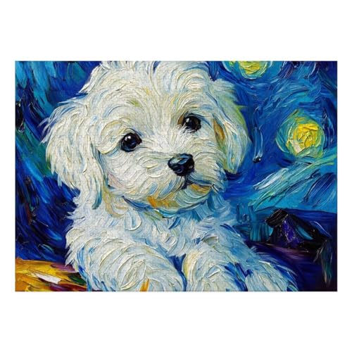 West Highland White Terrier Puzzle 1000 Teile Schwer Puzzle Spielzeug Pädagogisches Spiel Impossible Herausforderungsspielzeug Für Erwachsene Und Kinder in Bewährter 70x50cm von BCAKDBDOE