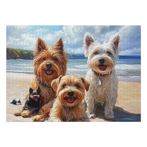 West Highland White Terrier Puzzle 1000-teilige Schwer Puzzle Spielzeug Pädagogisches Spiel Impossible Herausforderungsspielzeug Für Erwachsene Und Kinder in Bewährter 70x50cm von BCAKDBDOE