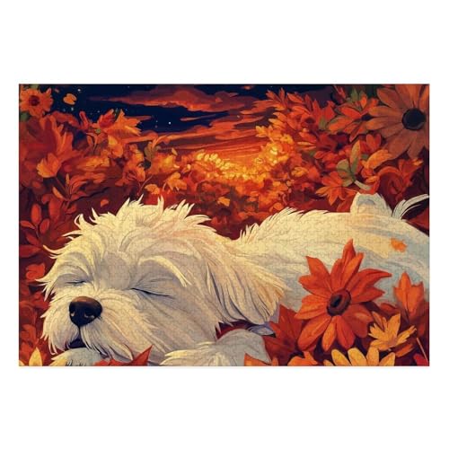 West Highland White Terrier Puzzles 1000 Teile Schwer Puzzle Spielzeug Lernspiel Impossible Herausforderungsspielzeug Für Erwachsene Und Kinder Ab 12 Jahren 38x26cm von BCAKDBDOE