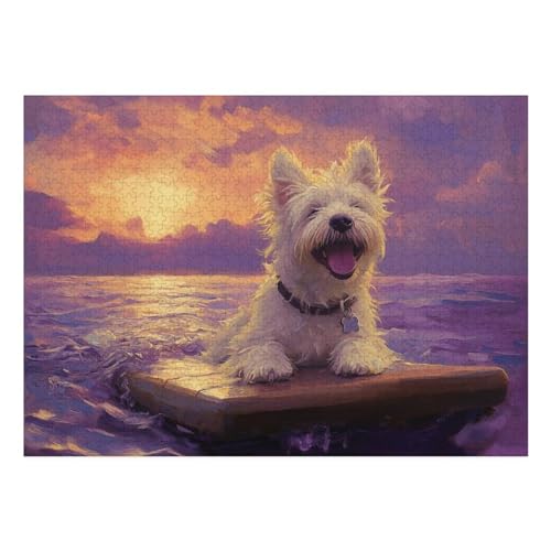West Highland White Terrier Puzzles 1000 Teile Schwer Puzzle Spielzeug Pädagogisches Spiel Impossible Herausforderung Spielzeug Für Erwachsene Und Kinder Ab 14 Jahren 70x50cm von BCAKDBDOE