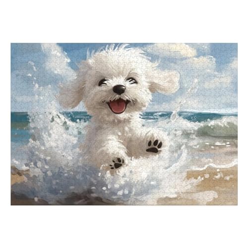 West Highland White Terrier Puzzles 1000 Teile Schwer Puzzle Spielzeug Pädagogisches Spiel Impossible Herausforderung Spielzeug Für Erwachsene Und Kinder in Bewährter 70x50cm von BCAKDBDOE