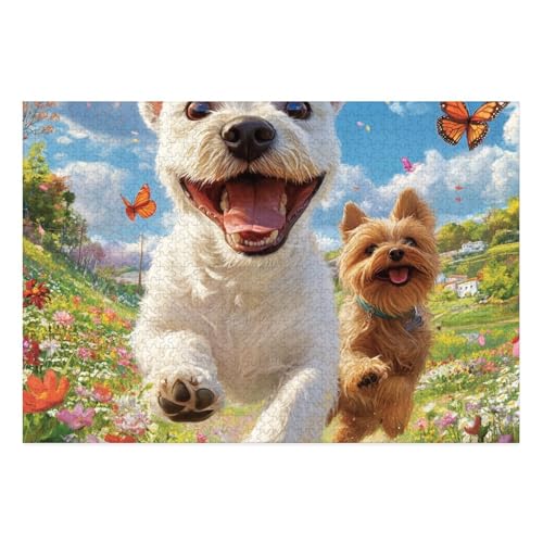West Highland White Terrier Puzzles 1000 Teile Schwer Puzzle Spielzeug Pädagogisches Spiel Impossible Herausforderungsspielzeug Für Erwachsene Und Kinder in Bewährter 38x26cm von BCAKDBDOE