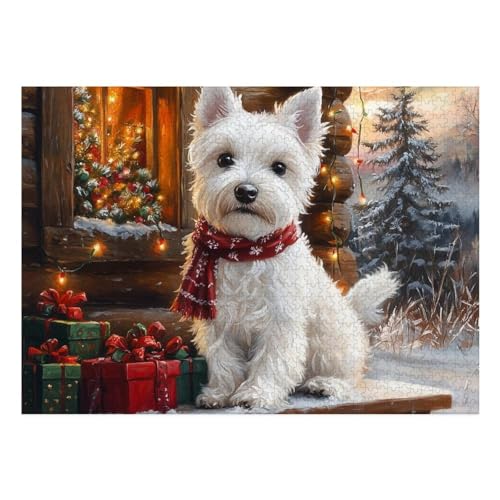West Highland White Terrier Puzzles 1000-teilige Schwer Puzzle Spielzeug Lernspiel Impossible Herausforderungsspielzeug Für Erwachsene Und Kinder in Bewährter 70x50cm von BCAKDBDOE