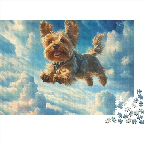 Yorkshire Terrier Puzzle 1000 Teile Schwer Puzzle Spielzeug Lernspiel Impossible Herausforderung Spielzeug Für Erwachsene Kinder (75x50cm) von BCAKDBDOE